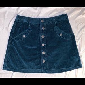 AE Teal Corduroy Skirt